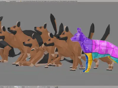 German Shepherd Low-poly 3D model