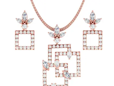 Pendant Earrings combo - 1134 3D print model