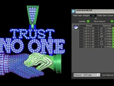 snake and hand pendant 3D print model