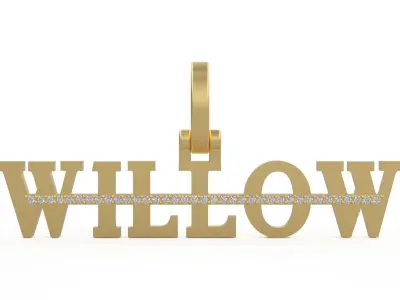 Model 1138 Willow Name Pendant Stripe Diamond 3D print model