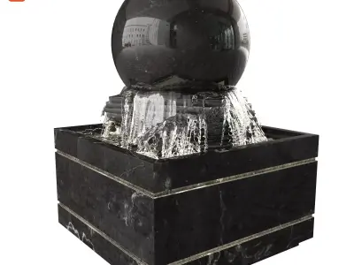 Floating Ball Fountain 3D model