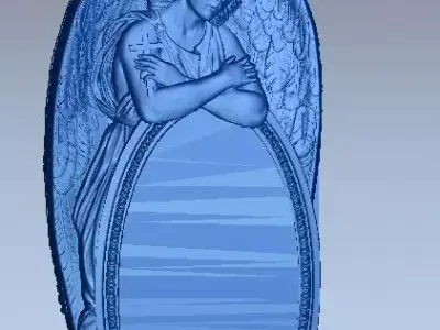 funerary monuments with angel 3D model