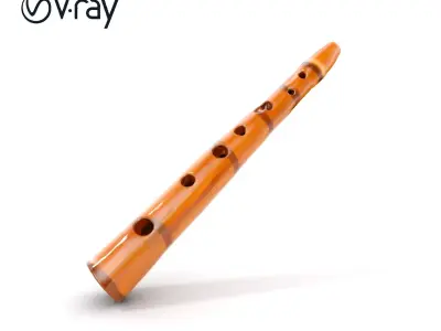 Traditional Bamboo Flute Model Pack Low-poly 3D model