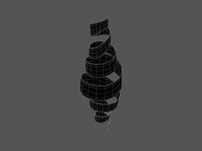 Spiral Ribbon Floating v1 001 Low-poly 3D model