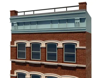 LowPoly FACADE Townhouse 2 Low-poly 3D model