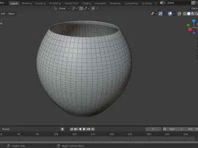 Ceramic White Pot 4 Free 3D model