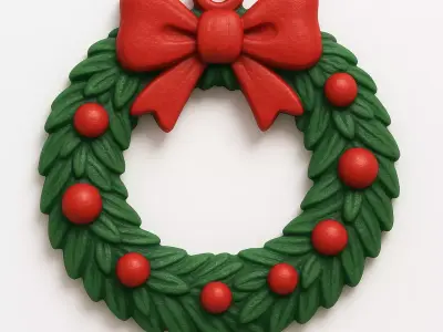 HOLIDAY WREATH WITH BOW 3D print model