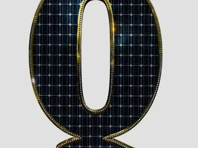 Solar Panel Letter - Q 3D model