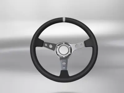 Racing Steering Wheel Low-poly 3D model