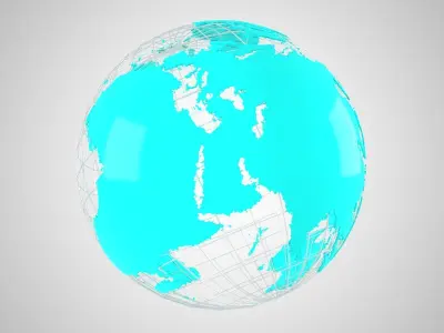 Globe News Skeleton Mint 3D model