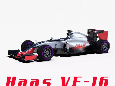 Haas VF16 car Low-poly 3D model