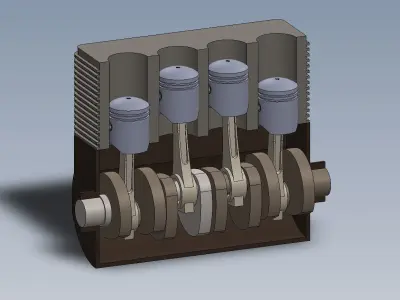 4 Cylinder Engine assembly  3D model