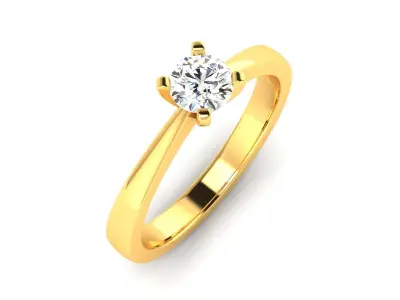 solitaire wedding engagement women ring 3dm render detail 3D print model