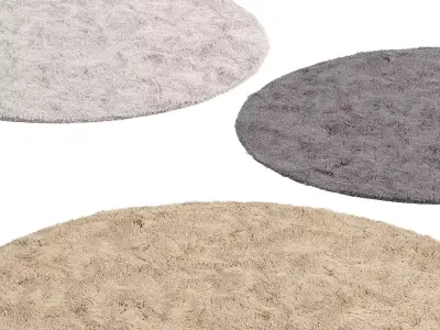 Chic faux fur rug Low-poly 3D model