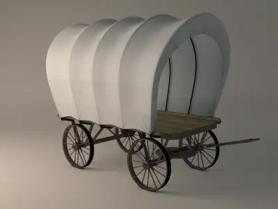 Covered Flatbed Wagon 3D model