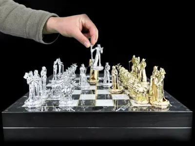 Elf Chess Set - 6 Different Elves Chess Pieces 3D print model