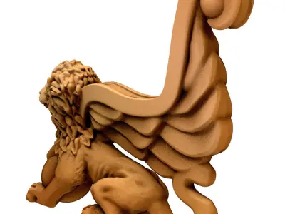 Lion Balustrade 3D model 3D model