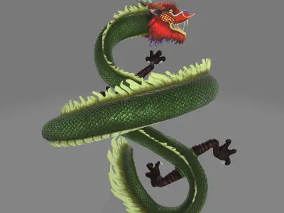 asian dragon 3D model purchase