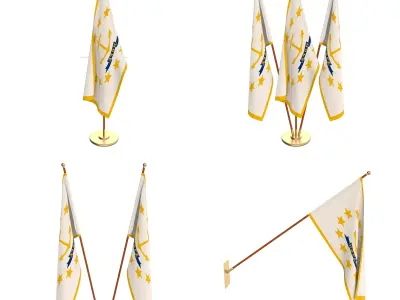 Rhode Island Flag Pack 3D model