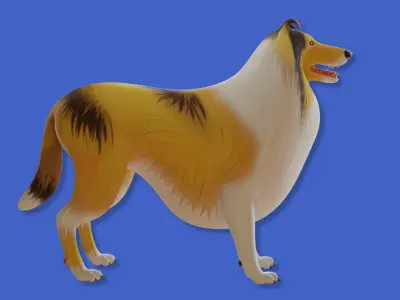 Dog toon style 3 Low-poly 3D model