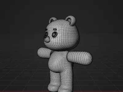 Cartoon character cute Bear 3D model