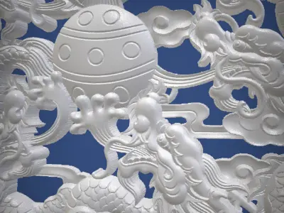 Carved panel painting STL 3D print model shop