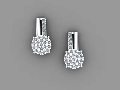 earrings person diamond stud 3D print model