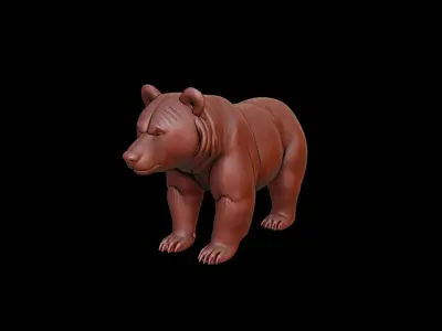 Brown Bear Animal Sculpture 3D print model get