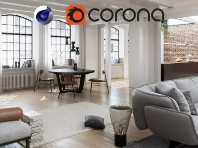 Workshop Apartment in London Cinema 4D and Corona Renderer 3D model