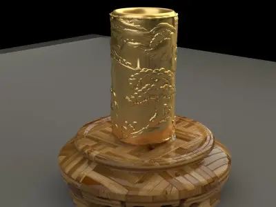 Chinese display stand with pencil holde 3D model