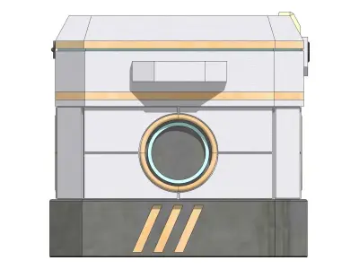 Sci fi small Crate 002 Free 3D model