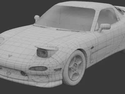 Mazda RX7 FD Low-poly 3D model