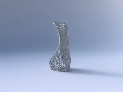 Vase twist puffy bent triangle with lattice tiles  3D print model