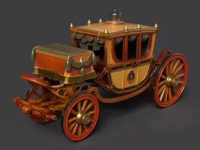 Chinese ancient  carriage   Low-poly 3D model by aceimagedesign-1 from CGTrader