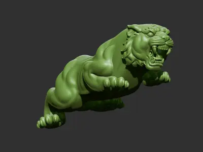 attacking tiger 3D print model
