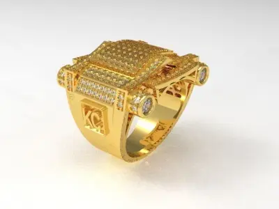 062 - Heavy Iced Hiphop Ring 3D print model