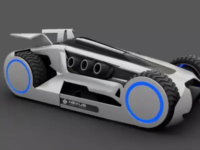 Futuristic race vehicle  rigged 3D model