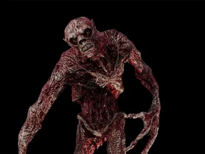 Mummy-zombie withered low-poly game engine ready 3D model Low-poly 3D model