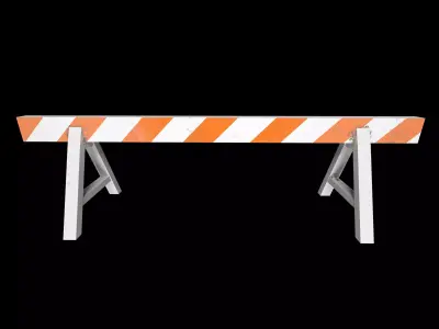 Roadblock bench Low-poly 3D model