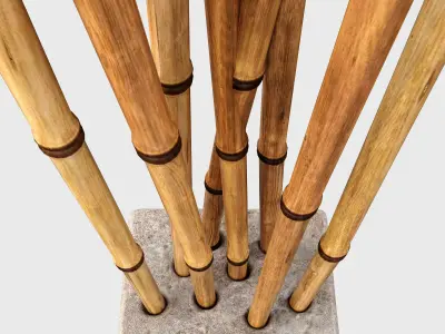 Bamboo low decor n6 3D model