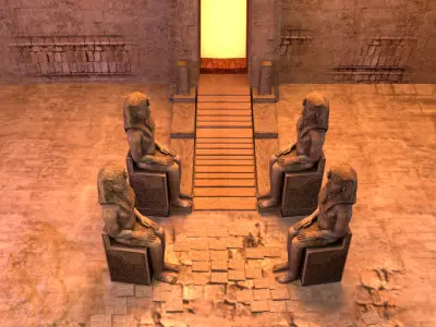 ancient Egyptian temple Low-poly 3D model