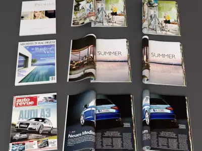 Magazine Collection mockup of 3D model