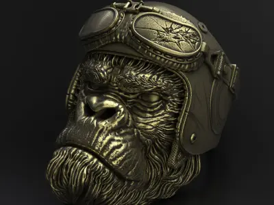 Animal ring jewelry Biker Monkey vol1  3D print model