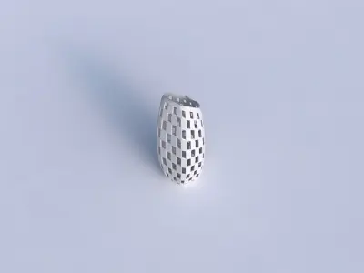 Vase bent hexagon with checker grid lattice 3D print model