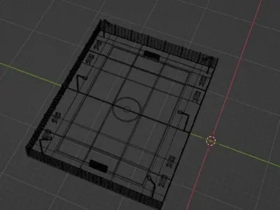 Football Field low poly Low-poly 3D model