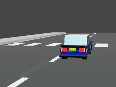 stylized low poly sedan Low-poly 3D model