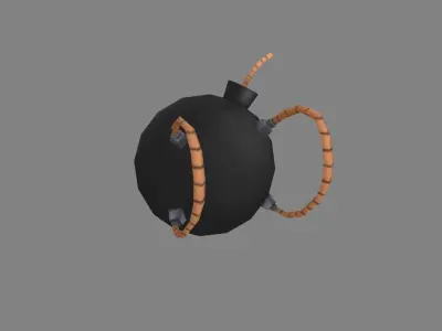 cartoon funny backpack - smiley bomb Low-poly 3D model