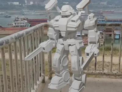 Mecha Robot Low-poly 3D model