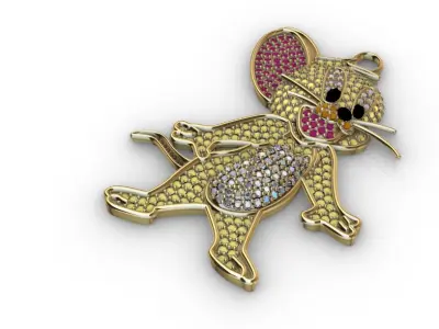 dijes- Colgante raton jerry de dibujos animados -v- 3D print model