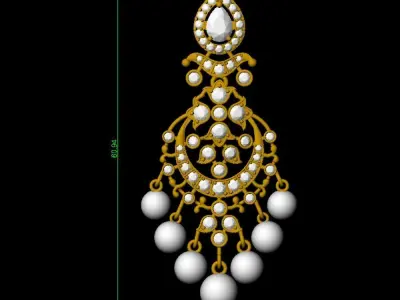 EARRINGS with diamonds and pearls made for you 3D print model